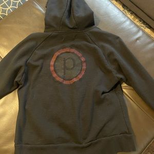 Tavi Noir pure Barre black hooded zip up, L